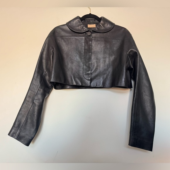 Alaia Black Leather Cropped Jacket size FR 40 - Picture 14 of 16